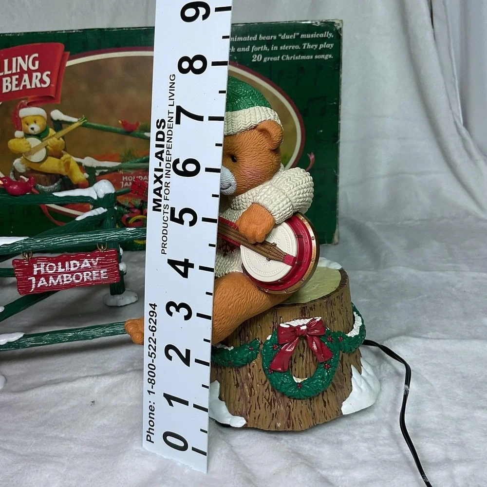Mr. Christmas Dueling Banjo Bears Animated Musical 20 Songs 1997 Works W/ Box